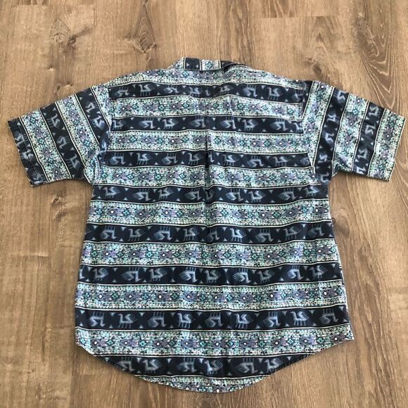 Vintage Body Objects Men's Short Sleeve Button Up Shirt Southwest Print Medium - Picture 6 of 8